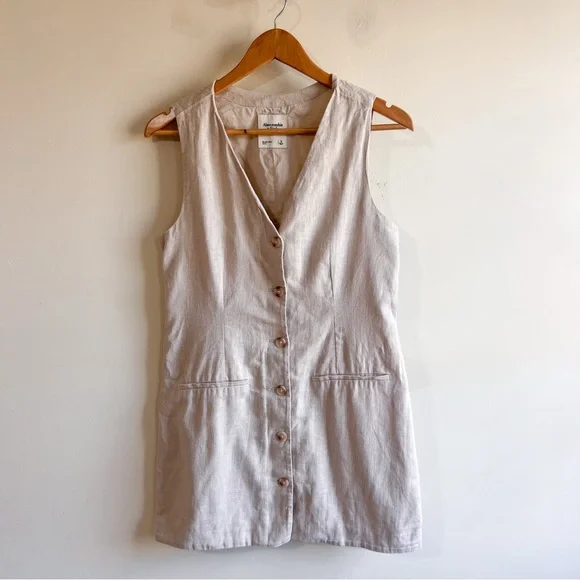 Abercrombie & Fitch | Dresses | Abercrombie Fitch Linen Blend Vest Dress |  Poshmark